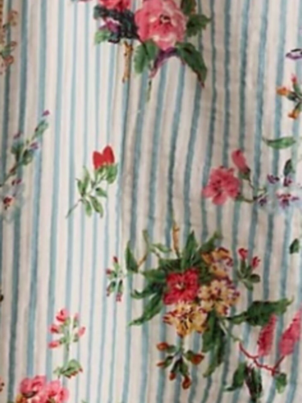 NWT Anthropologie Gauze Cotton/Sherpa Floral Printed Throw Blanket - Picture 8 of 14